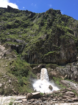 Waterfall from the middle of a mountain near the Hydro Electric Plant. (Cuzco, Peru)